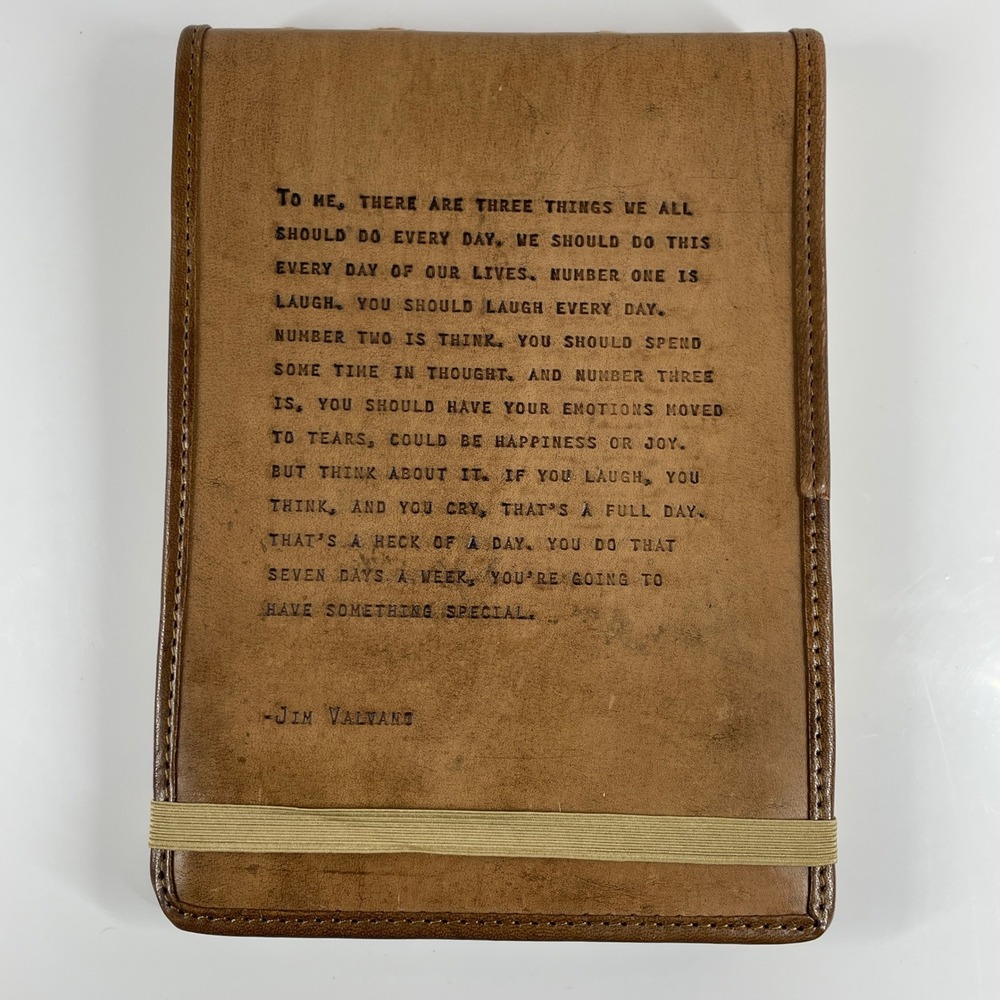 Sugarboo & Co Jim Valvano Quote Leather Journal Brown Hand Bound Sketchbook